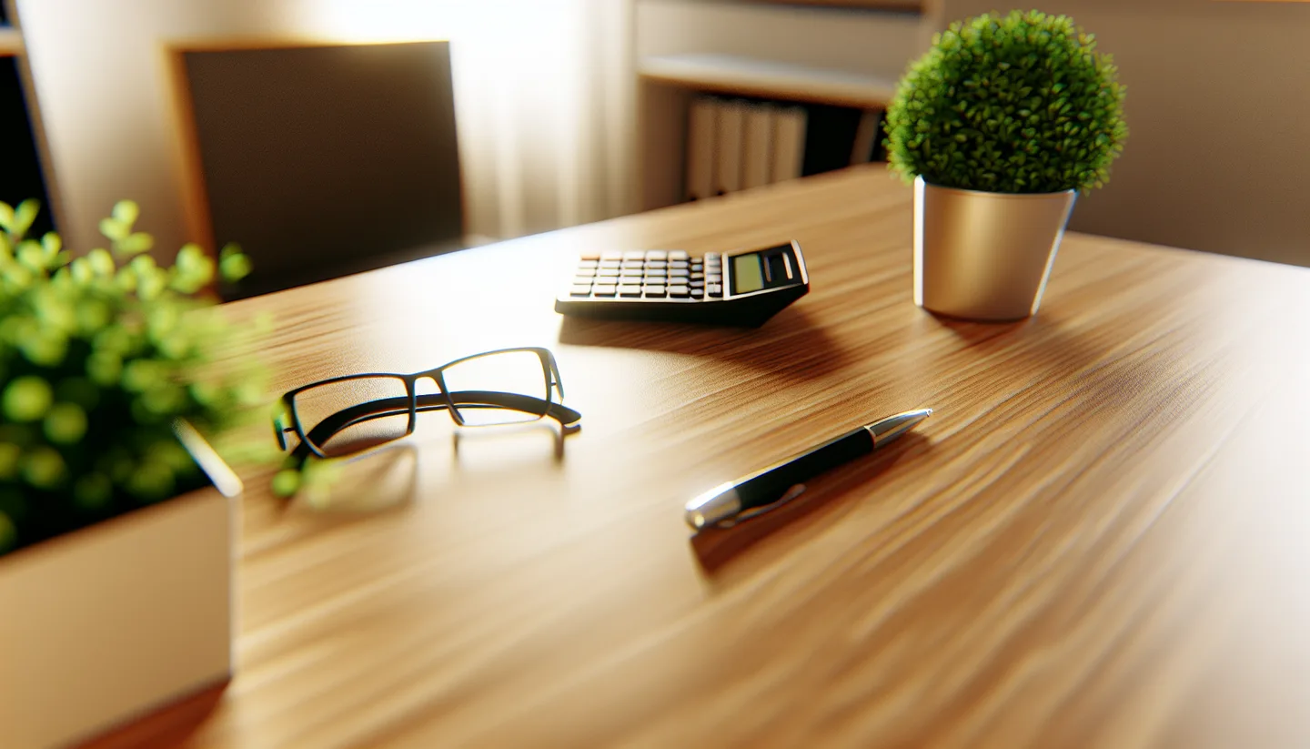 Calculator and property tax forms on a desk for selling land