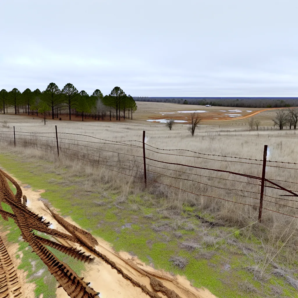 Rural acreage with open grassland and conifer forest in Carroll County, Georgia