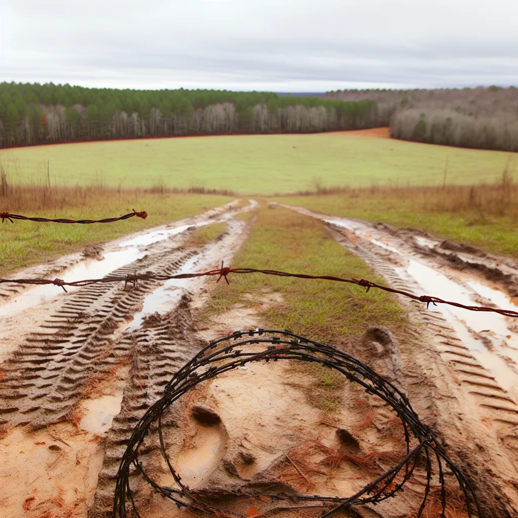 Rural acreage with open grassland and conifer forest in Ellijay, Georgia