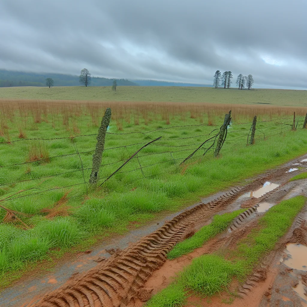 Rural acreage with open grassland and conifer forest in Gilmer County, Georgia
