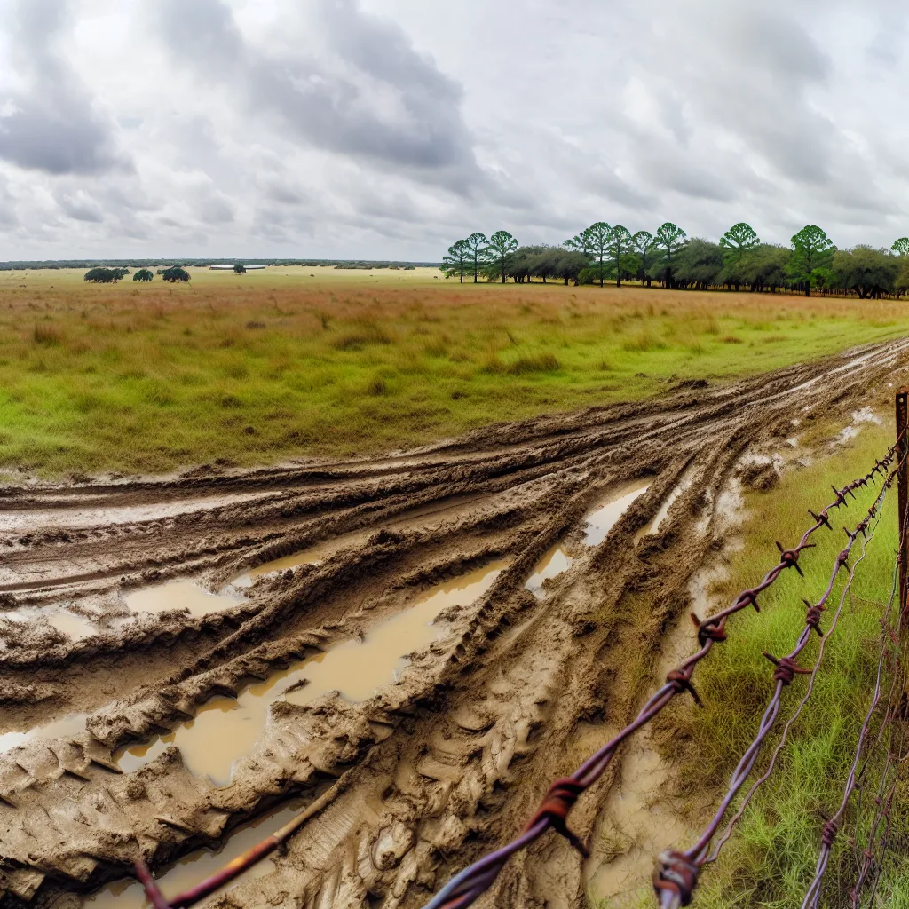 Rural acreage with open grassland and conifer forest in LaFayette, Georgia