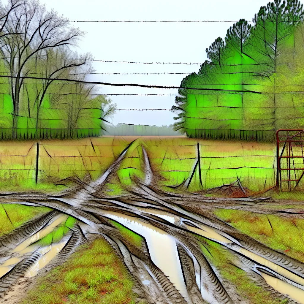 Rural acreage with open grassland and conifer forest in Macon, Georgia