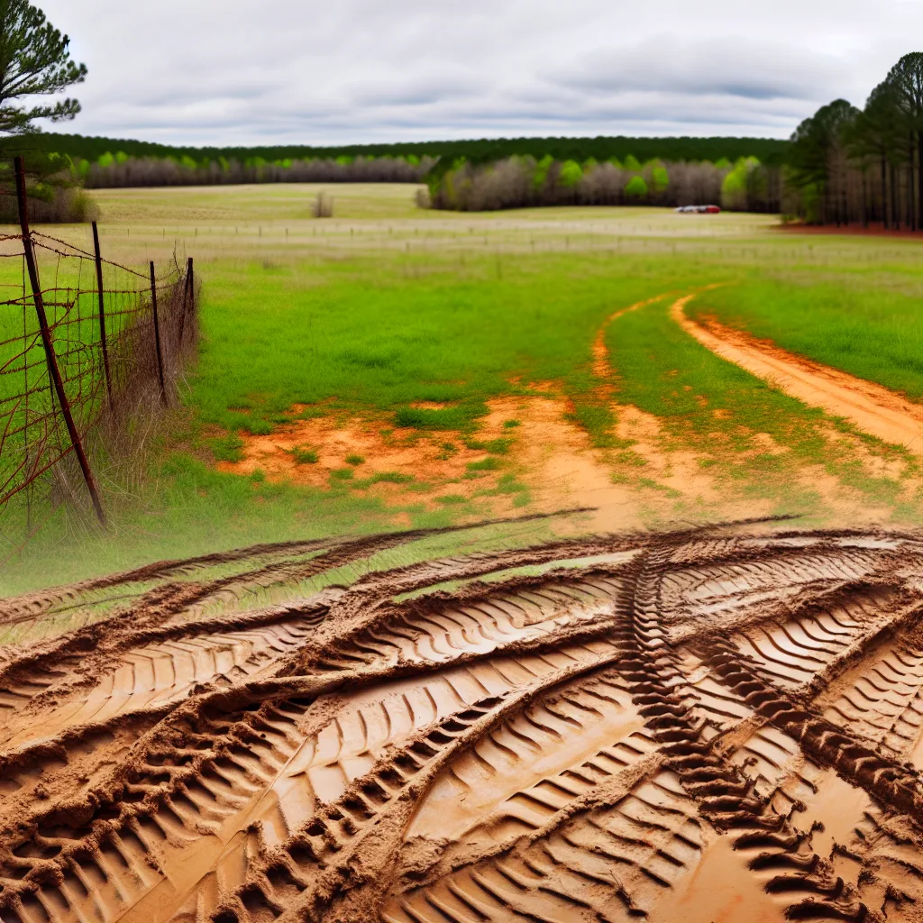 Rural acreage with open grassland and conifer forest in Walker County, Georgia